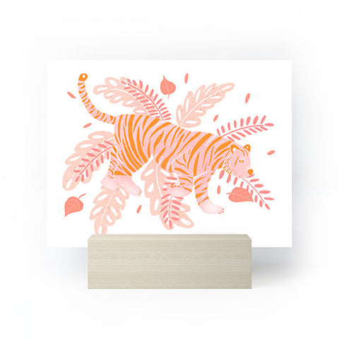 Cynthia Haller Orange and pink tiger Mini Art Print
