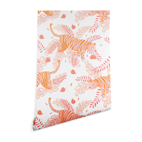 Cynthia Haller Orange and pink tiger Wallpaper