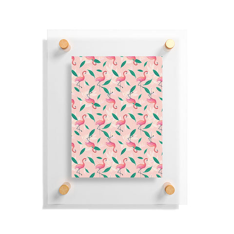 Cynthia Haller Pink flamingo tropical pattern Floating Acrylic Print