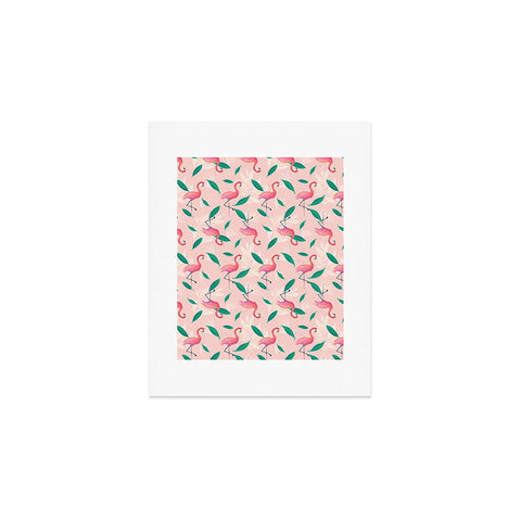 Cynthia Haller Pink flamingo tropical pattern Art Print