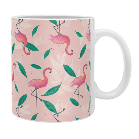 Cynthia Haller Pink flamingo tropical pattern Coffee Mug