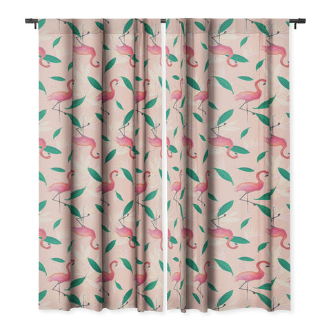 Cynthia Haller Pink flamingo tropical pattern Blackout Non Repeat