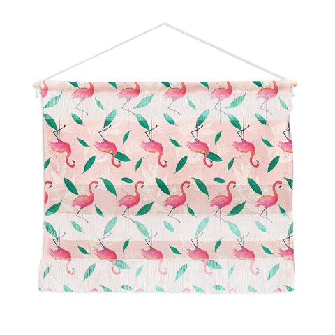 Cynthia Haller Pink flamingo tropical pattern Wall Hanging Landscape