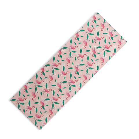 Cynthia Haller Pink flamingo tropical pattern Yoga Mat