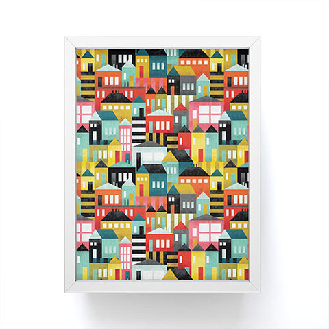 CynthiaF Bauhouses Framed Mini Art Print