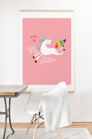 CynthiaF Bitch Please Im a Unicorn Art Print And Hanger