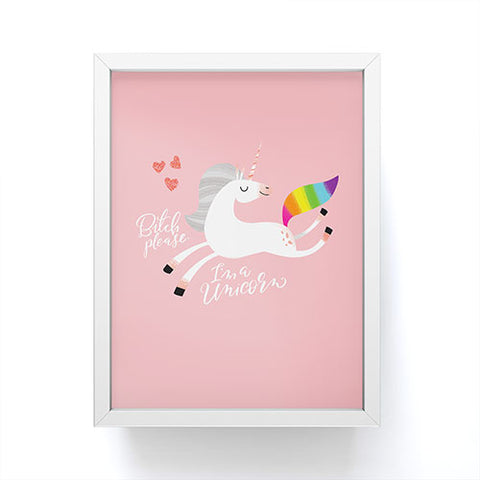 CynthiaF Bitch Please Im a Unicorn Framed Mini Art Print