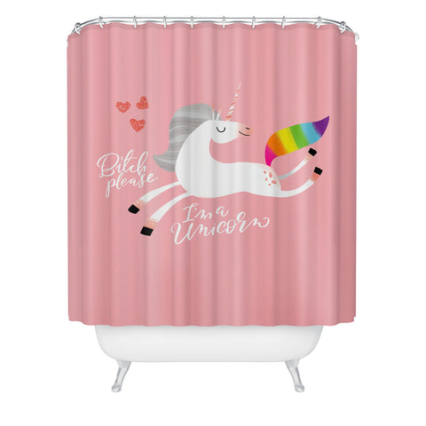 CynthiaF Bitch Please Im a Unicorn Shower Curtain