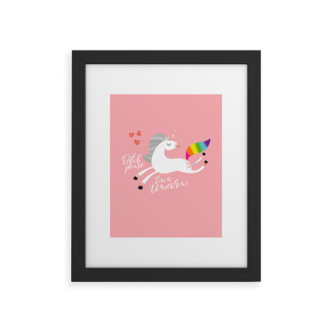 CynthiaF Bitch Please Im a Unicorn Framed Art Print