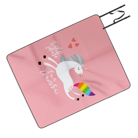 CynthiaF Bitch Please Im a Unicorn Picnic Blanket