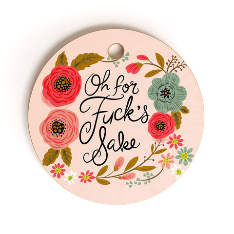 CynthiaF Pretty Sweary Oh FFS Cutting Board Round