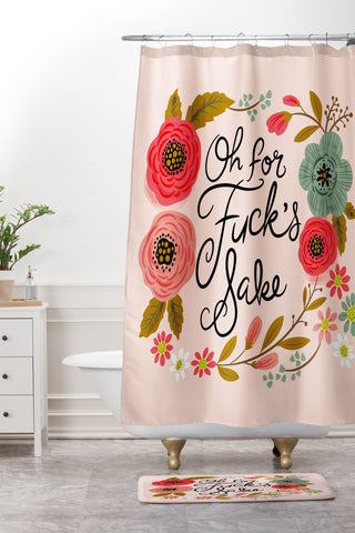 CynthiaF Pretty Sweary Oh FFS Shower Curtain And Mat