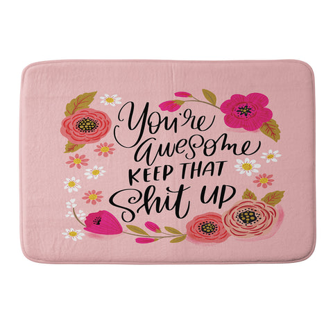 CynthiaF Pretty Sweary Youre Awesome Ke Memory Foam Bath Mat
