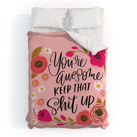 CynthiaF Pretty Sweary Youre Awesome Ke Duvet Cover