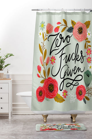 CynthiaF Pretty Sweary Zero Fs Given Shower Curtain And Mat