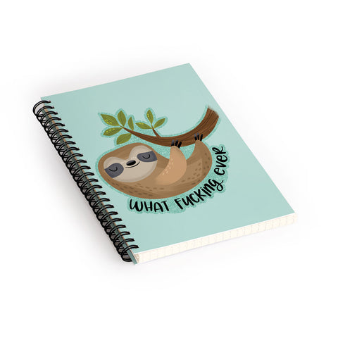 CynthiaF Sloth says Whatfuckingever Spiral Notebook