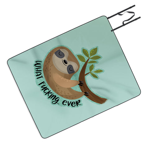 CynthiaF Sloth says Whatfuckingever Picnic Blanket