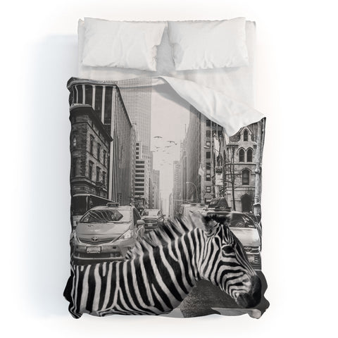 Dagmar Pels Zebra in New York City Duvet Cover