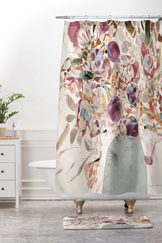 Dan Hobday Art Blooms 1 Shower Curtain And Mat