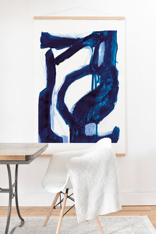 Dan Hobday Art Blue Abstract Art Print And Hanger