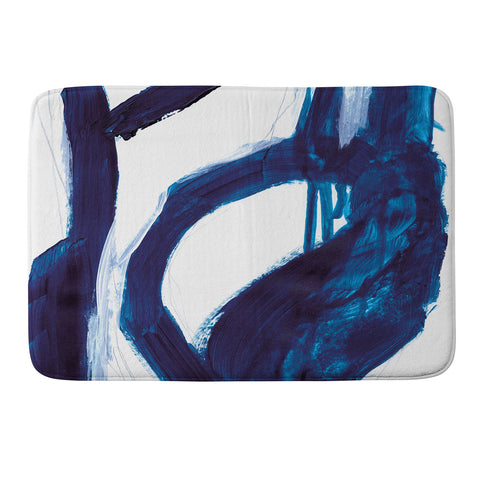 Dan Hobday Art Blue Abstract Memory Foam Bath Mat