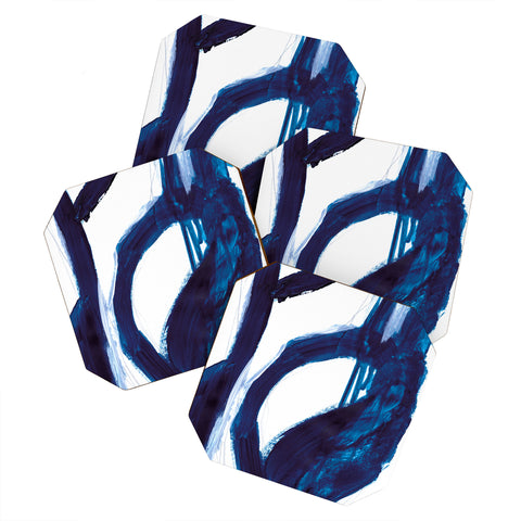 Dan Hobday Art Blue Abstract Coaster Set
