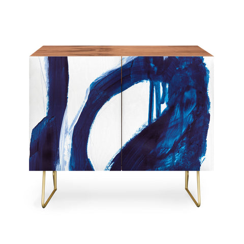 Dan Hobday Art Blue Abstract Credenza