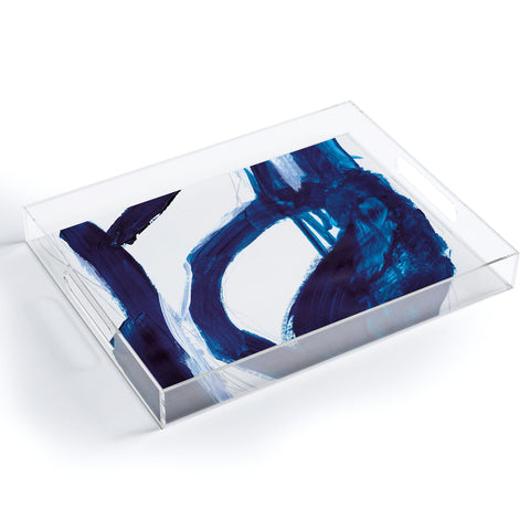 Dan Hobday Art Blue Abstract Acrylic Tray