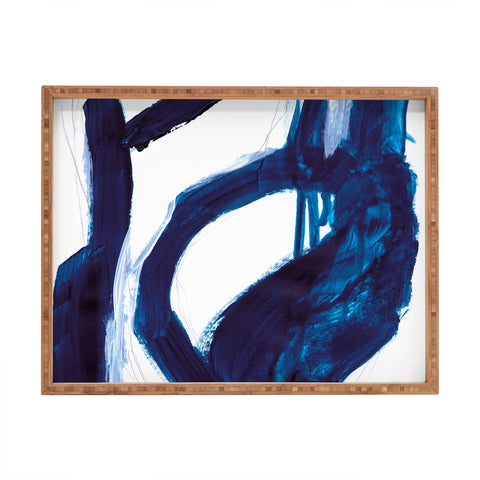 Dan Hobday Art Blue Abstract Rectangular Tray