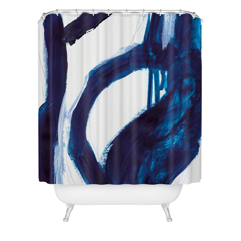 Dan Hobday Art Blue Abstract Shower Curtain