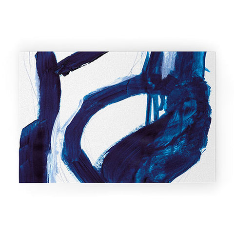 Dan Hobday Art Blue Abstract Welcome Mat