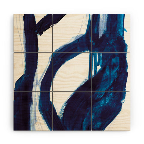 Dan Hobday Art Blue Abstract Wood Wall Mural