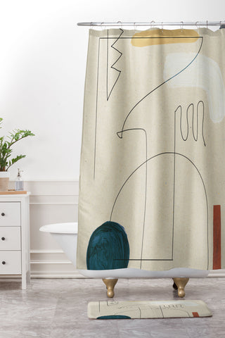 Dan Hobday Art Boho Desert Shower Curtain And Mat