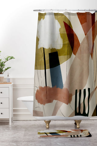 Dan Hobday Art Collage 1 Shower Curtain And Mat