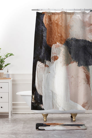 Dan Hobday Art Earthly Abstract Shower Curtain And Mat