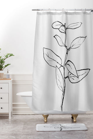 Dan Hobday Art Eucalyptus sapling Shower Curtain And Mat