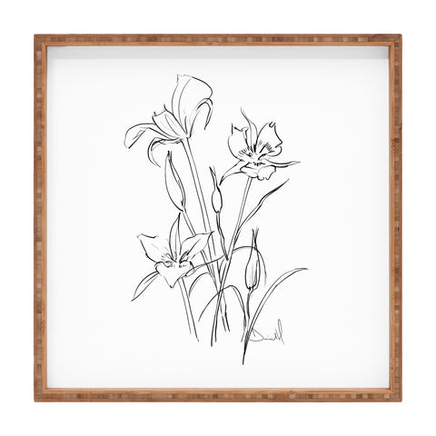 Dan Hobday Art Floral 01 Square Tray