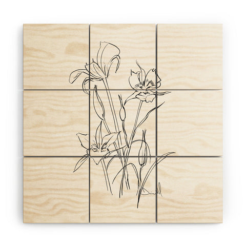 Dan Hobday Art Floral 01 Wood Wall Mural