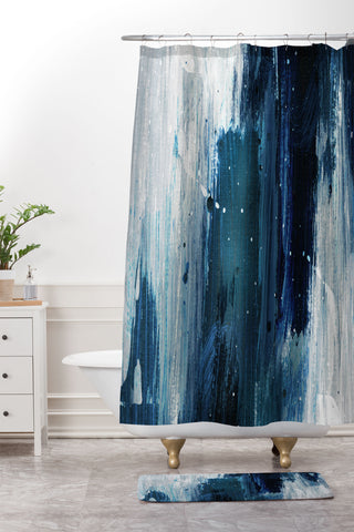 Dan Hobday Art Indigo 2 Shower Curtain And Mat