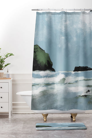Dan Hobday Art Kernow Shower Curtain And Mat
