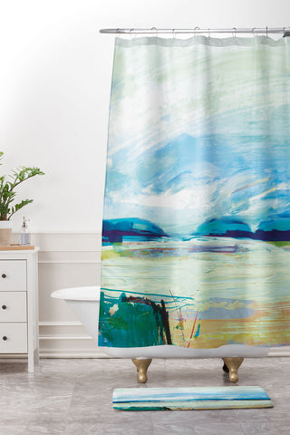 Dan Hobday Art Land Shower Curtain And Mat