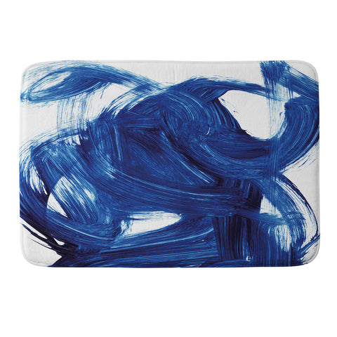 Dan Hobday Art Navy Brush Memory Foam Bath Mat