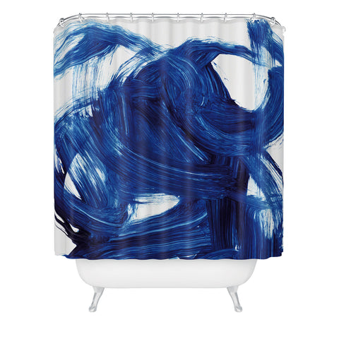 Dan Hobday Art Navy Brush Shower Curtain