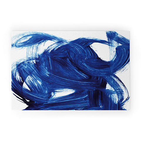 Dan Hobday Art Navy Brush Welcome Mat