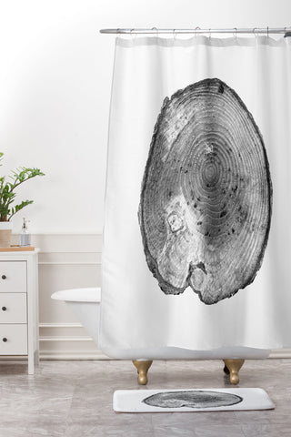 Dan Hobday Art Pine Log Shower Curtain And Mat