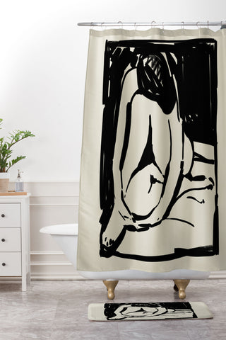 Dan Hobday Art Rest Shower Curtain And Mat