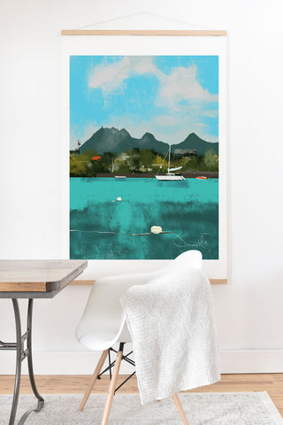 Dan Hobday Art Tropical View Art Print And Hanger