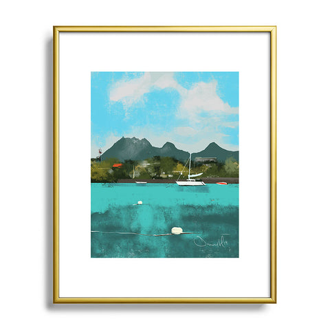 Dan Hobday Art Tropical View Metal Framed Art Print