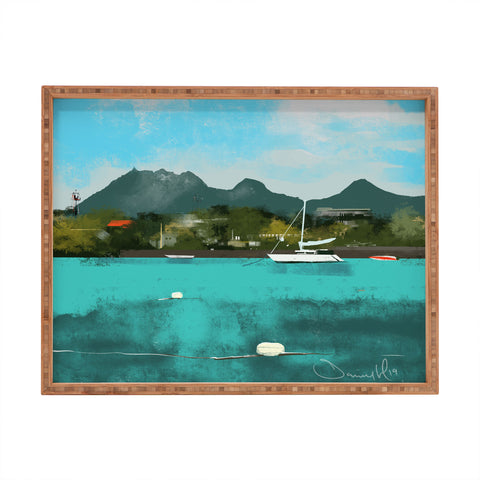 Dan Hobday Art Tropical View Rectangular Tray