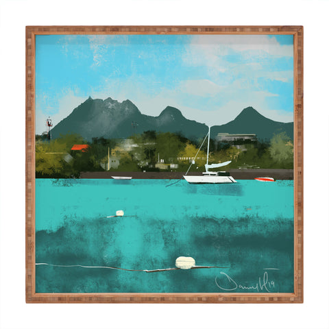 Dan Hobday Art Tropical View Square Tray